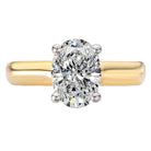 Oval Hidden Halo Semi-Mount Diamond Engagement Ring