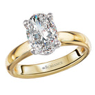 Oval Hidden Halo Semi-Mount Diamond Engagement Ring