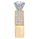 Round Broad Band Shank Semi-Mount Diamond Engagement Ring