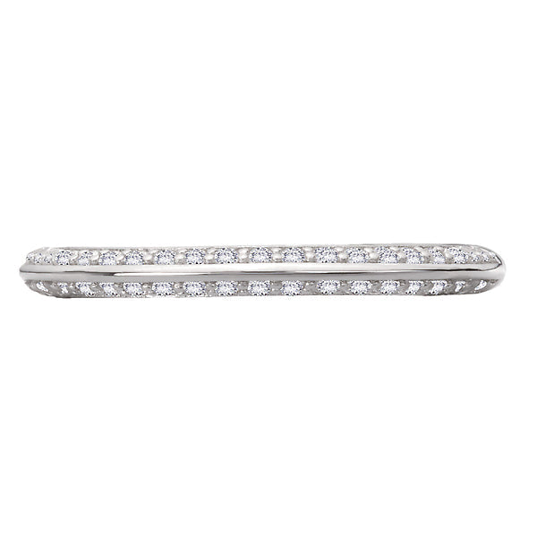 Round Knife Edge Diamond Wedding Band