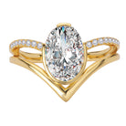 Oval Split Shank Semi-Mount Diamond Engagement Ring