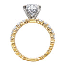 Round Triple Row Band Semi-Mount Diamond Engagement Ring
