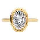 Oval Hidden Halo Semi-Mount Engagement Ring