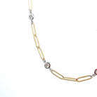 14K Two Tone Diamonds by the Yard Paperclip Necklace .98CTW up close look