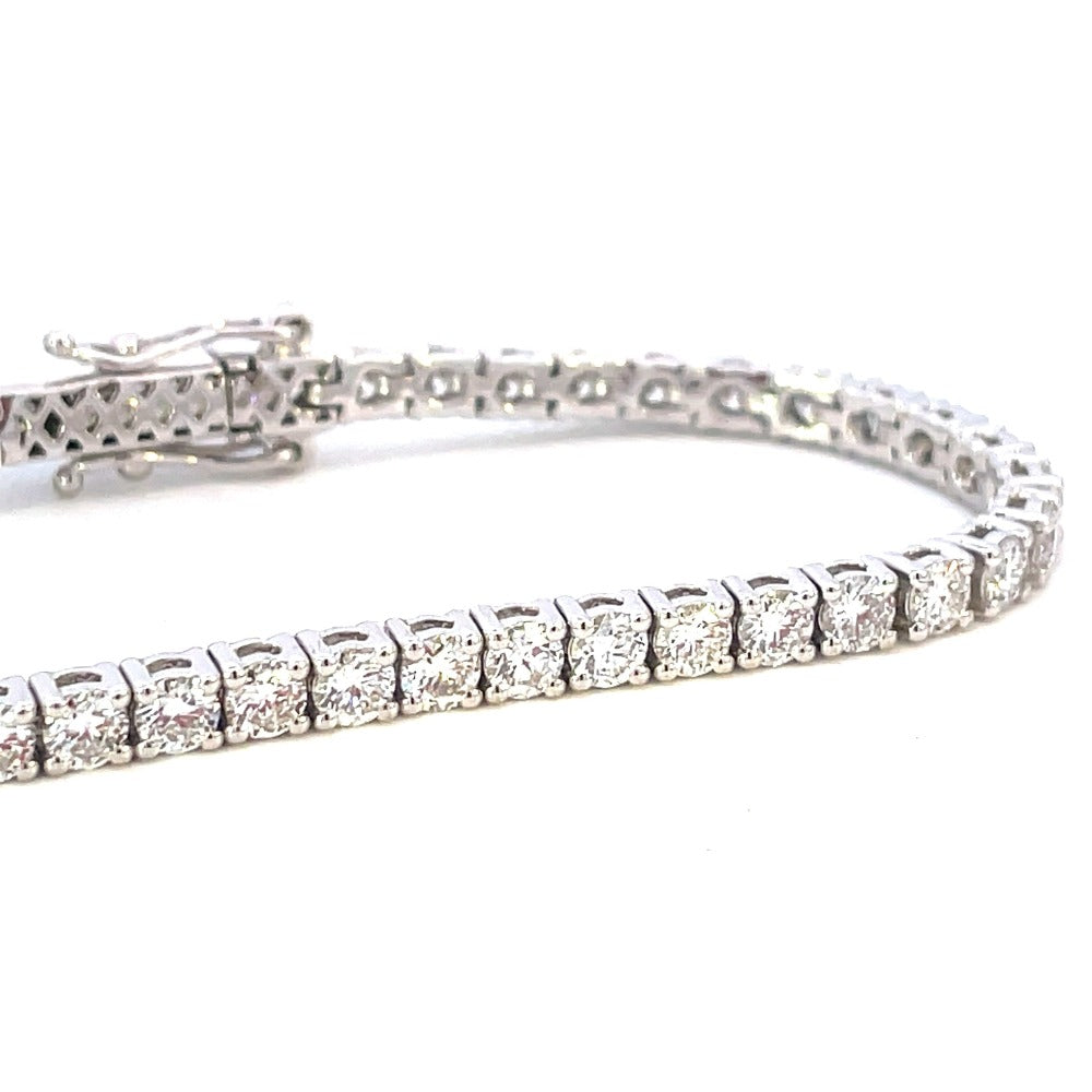 14KW Lab Grown Diamond Classic Tennis Bracelet safety clasp