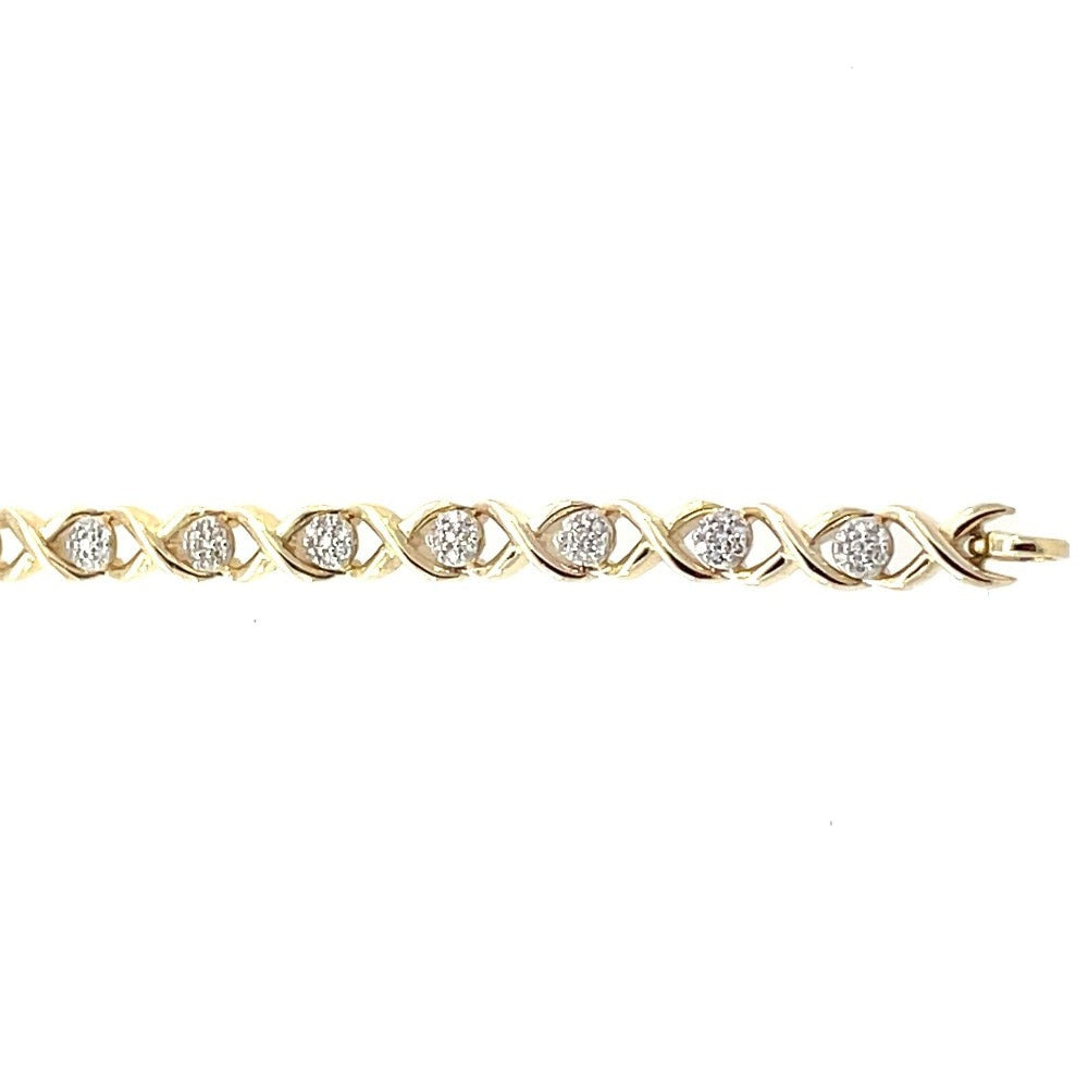 10K Yellow Gold Diamond Bracelet 1/2 CTW