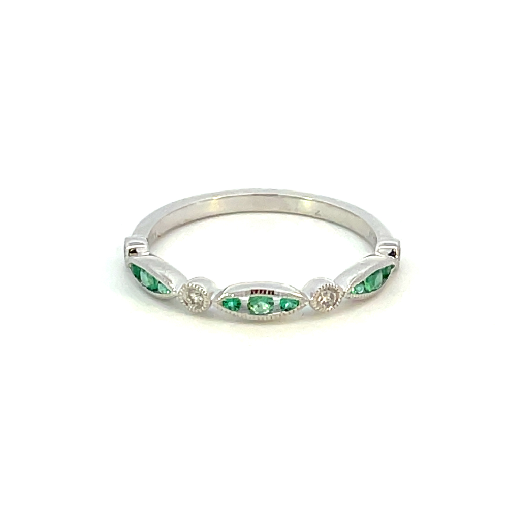 Round and Marquise Shape Birthstone Stackable Ring_200-00696