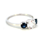 14KW Sapphire and White Topaz Ring side 1