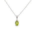 10KW Peridot and Diamond Necklace 1/50 CTW