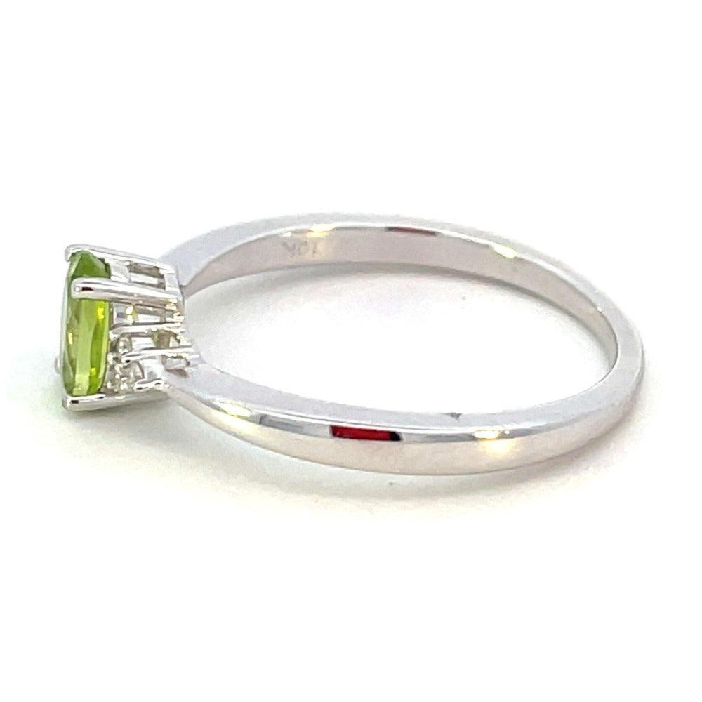 10KW Oval Peridot and Diamond Ring 1/20 CTW side 2