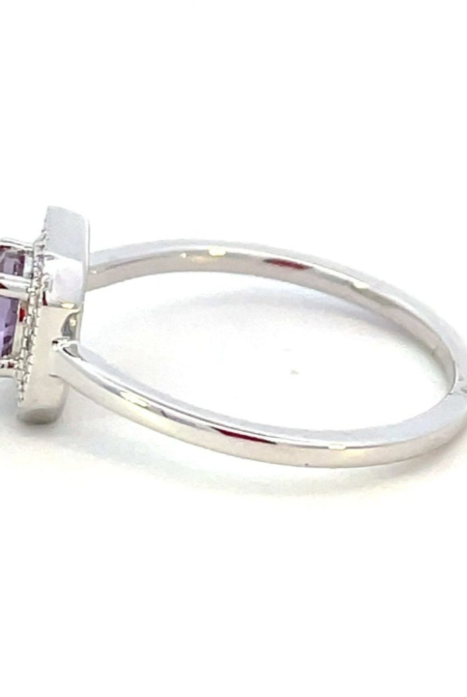 10KW Alexandrite and Diamond Halo Style Ring 1/12 CTW side 2