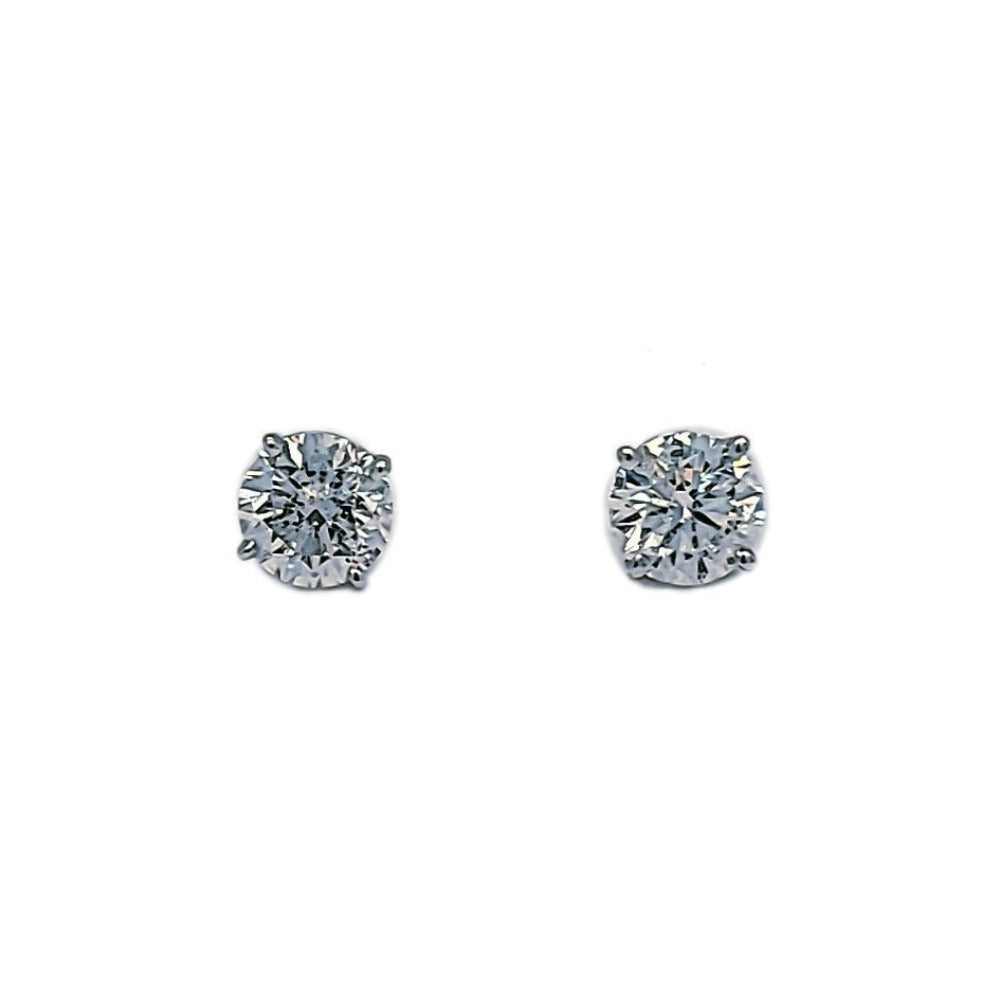 Cartier 1895 Round Brilliant Cut Diamond Stud Earrings 1.08ct – Opulent  Jewelers