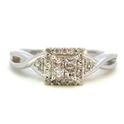 10KW Illusion Princess Cut diamond Wedding Set 1/4 CTW