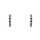 14KW Reversible Diamond and Blue Sapphire Hoop Earrings