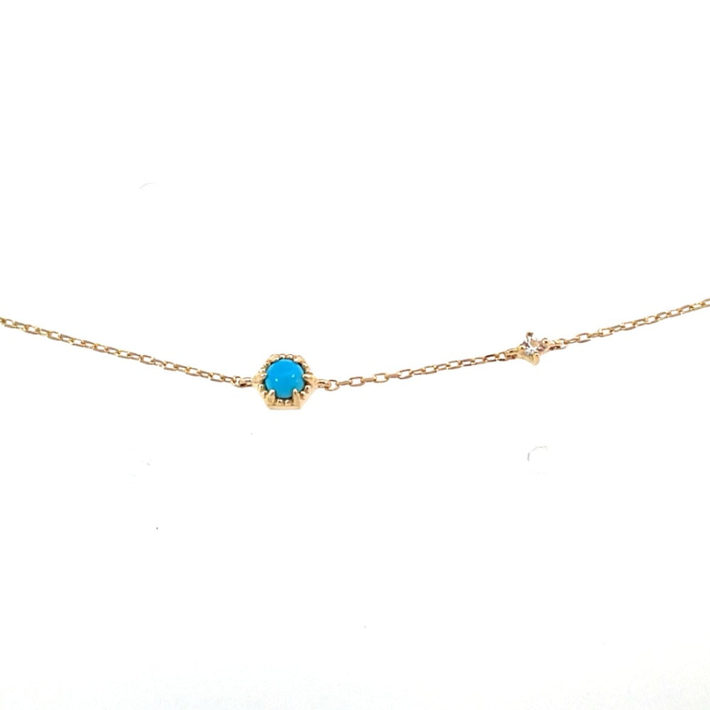 14KY Turquoise and White Sapphire Bracelet | Aurelie Gi