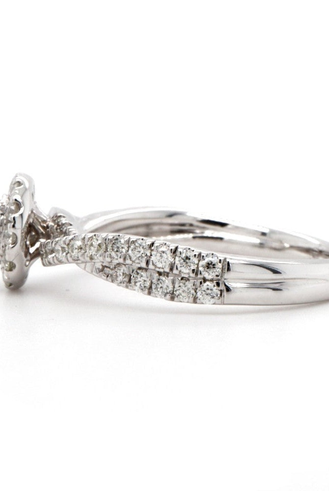 SallyK Twisted Shank Halo Engagement Ring Side 2