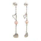 Sterling Silver and Pearl Earrings with hearts