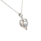 Sterling Silver Heart Pendant with Silver Pearl view 2