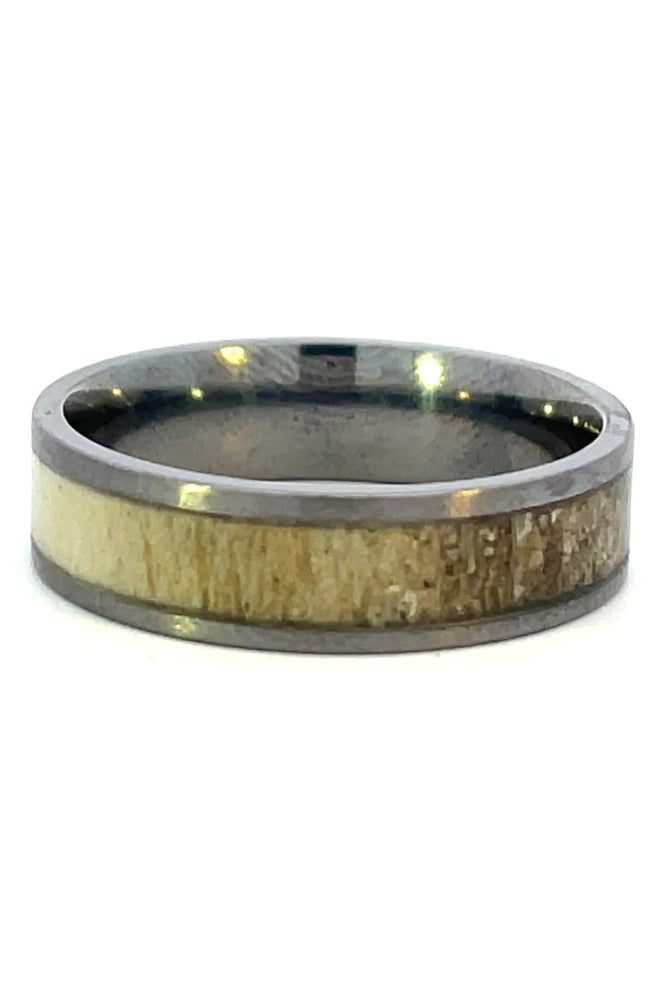 Men's 6mm Tantalum Band with Antler Inlay