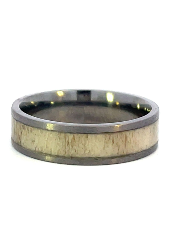 Men's 6mm Tantalum Band with Antler Inlay side 3