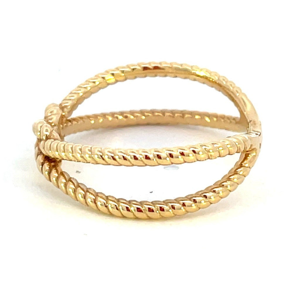 14K Yellow Gold Rope Knot Fashion Ring side 2