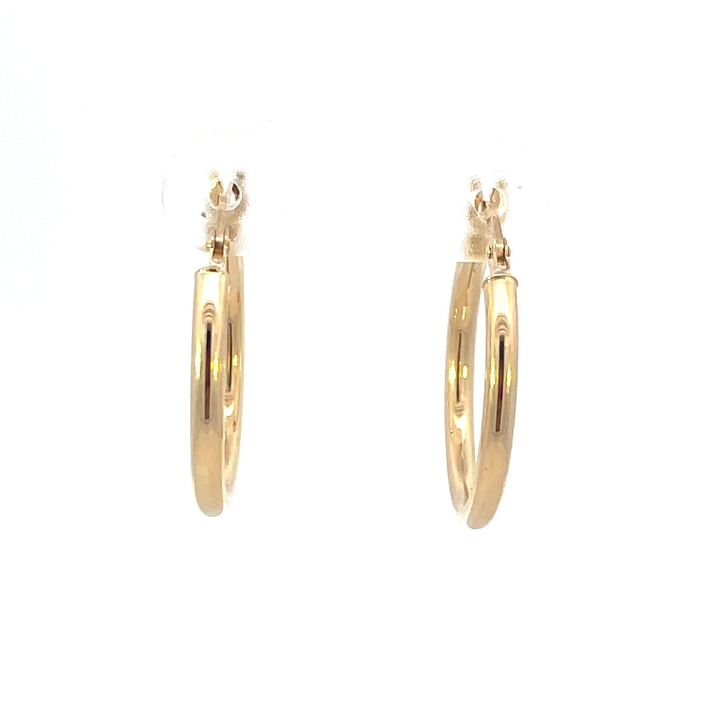 10K Yellow Gold Round Hoop Earrings front
