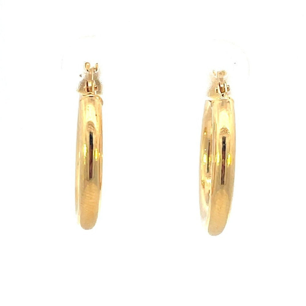 14K Gold Round Hoop Earrings fronts