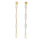 14K Gold Paperclip Dangle Earrings