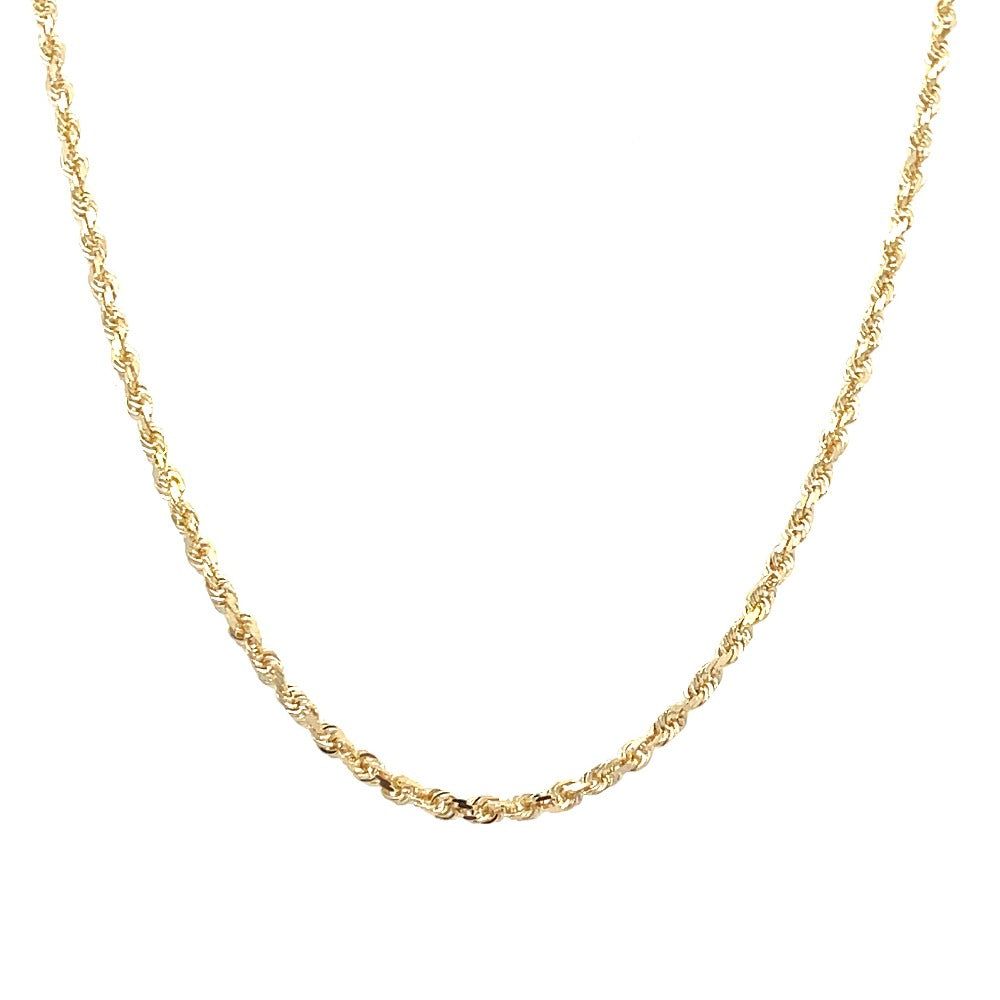 10KY Diamond Cut Rope Chain, 20 inches