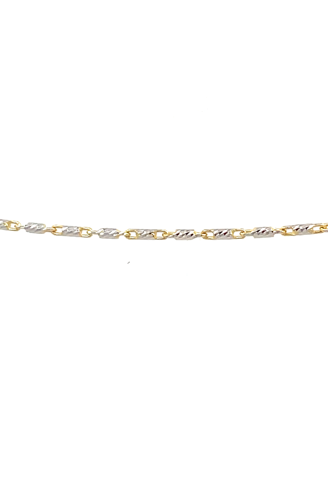 Gold Diamond Cut Lumacina Chain Ankle Bracelet