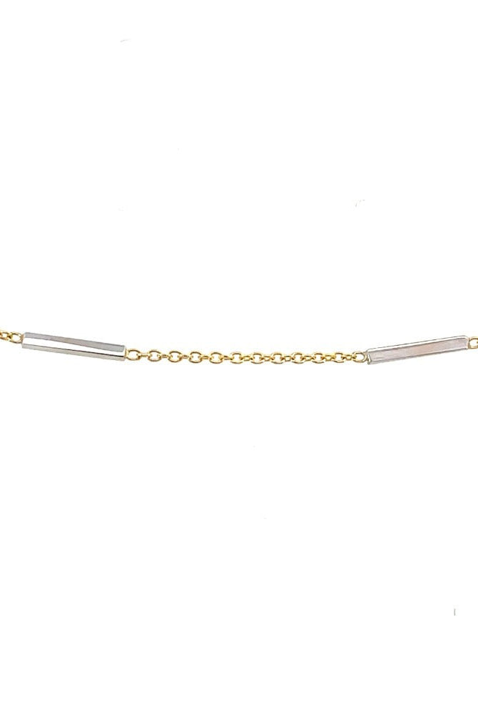 14K Two-Toned Gold Bracelet with Accent Bars