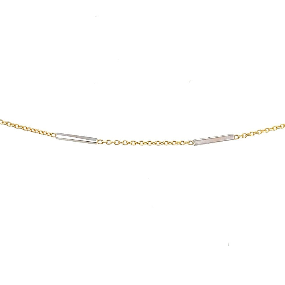 14K Two-Toned Gold Bracelet with Accent Bars