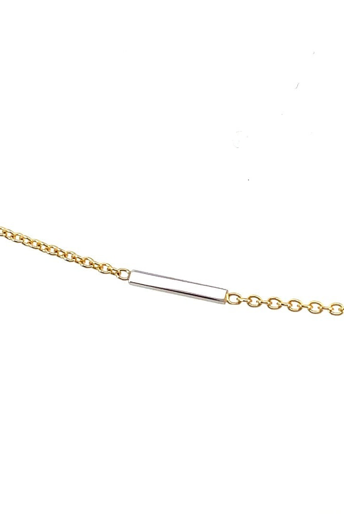 14K Two-Toned Gold Bracelet with Accent Bars close up