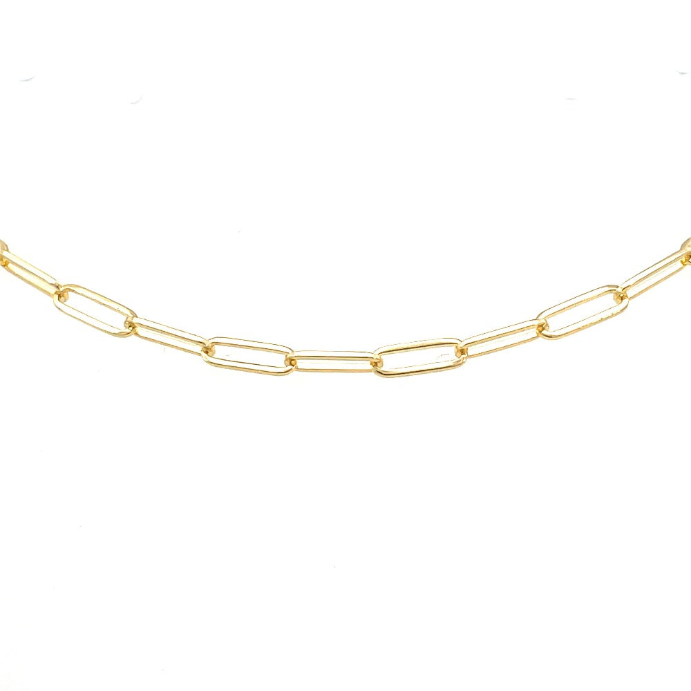 14K Yellow gold paperclip chain