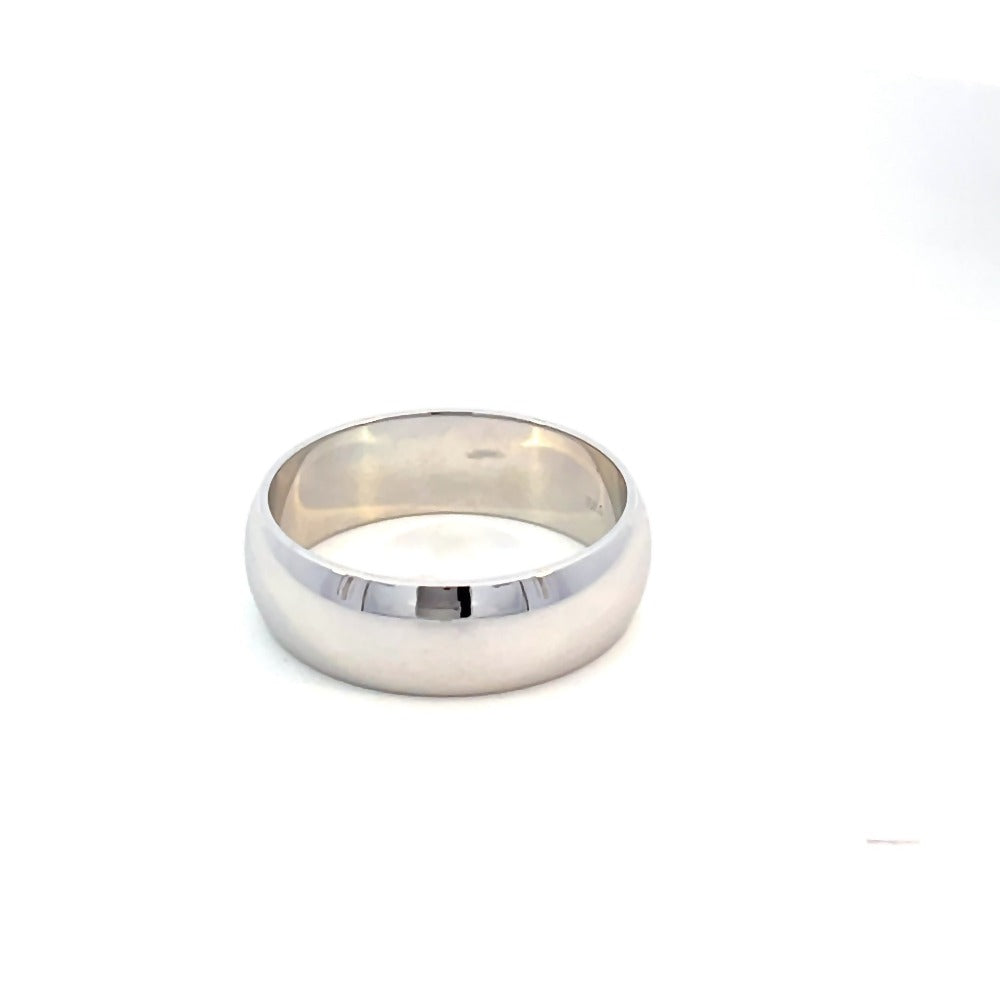 front view of 10kw 7mm half round wedding band