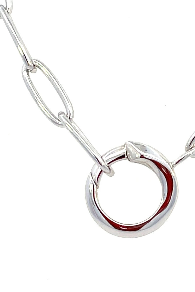 Ania Haie Sterling Silver Link Charm Connector Necklace close up look
