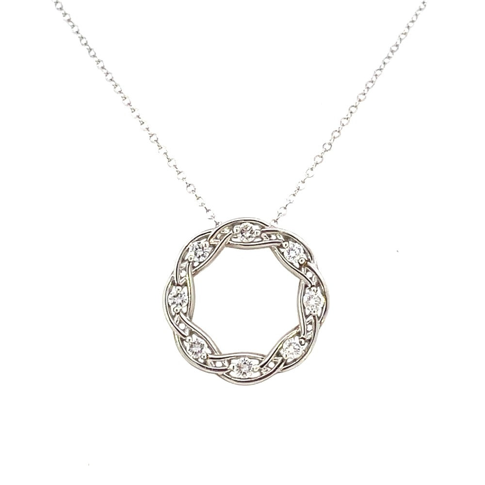 1/2 CTW Sterling Silver Circle of Life Diamond Pendant
