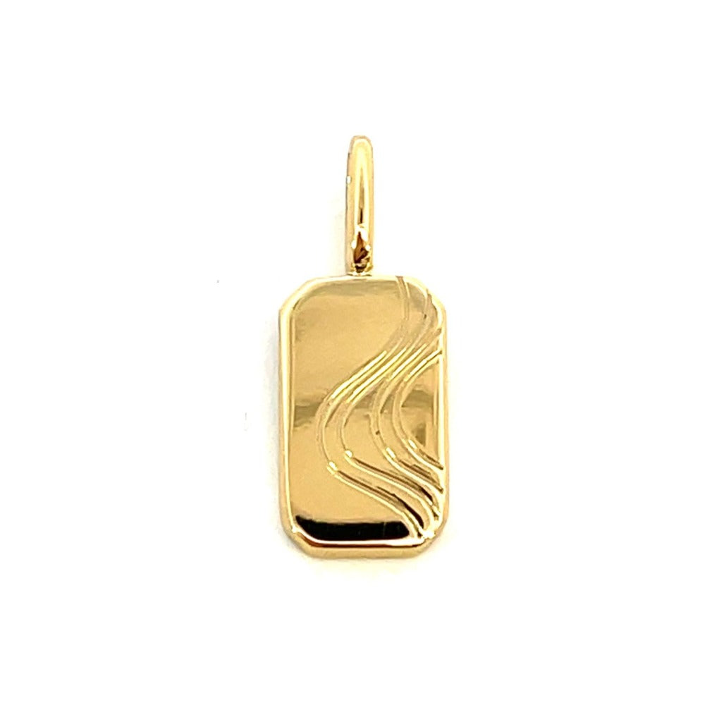 Ania Haie Sterling Silver Wave Tag Charm with Gold Overlay