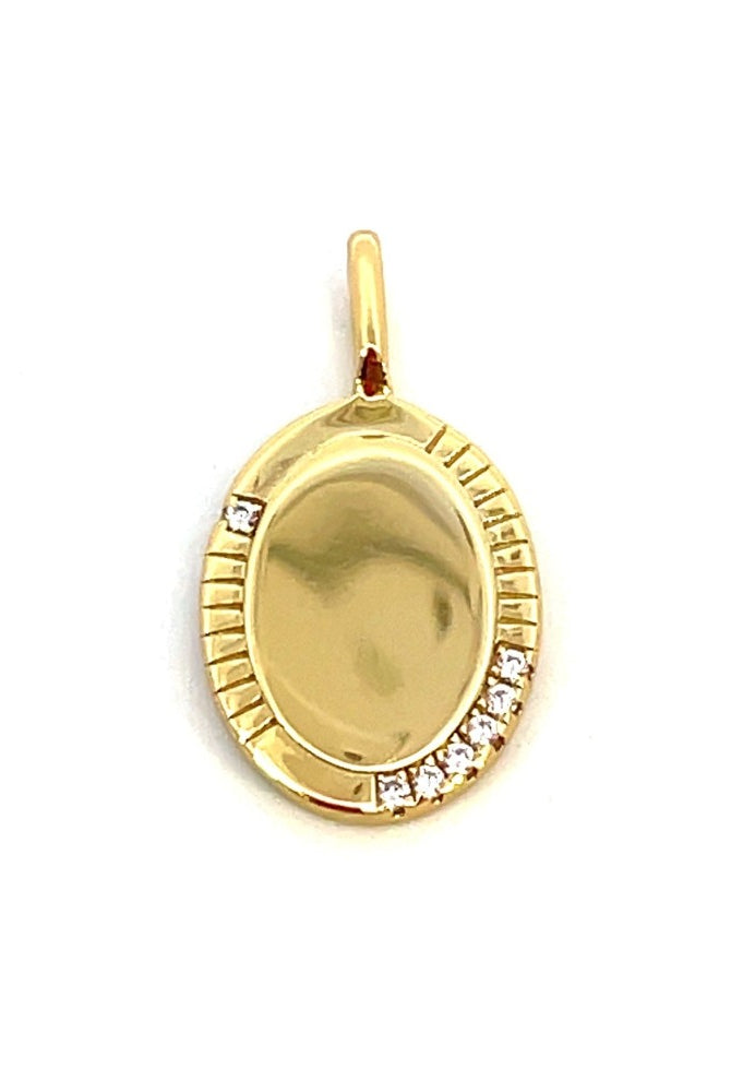 Ania Haie Oval Sterling Silver Charm with Gold Overlay