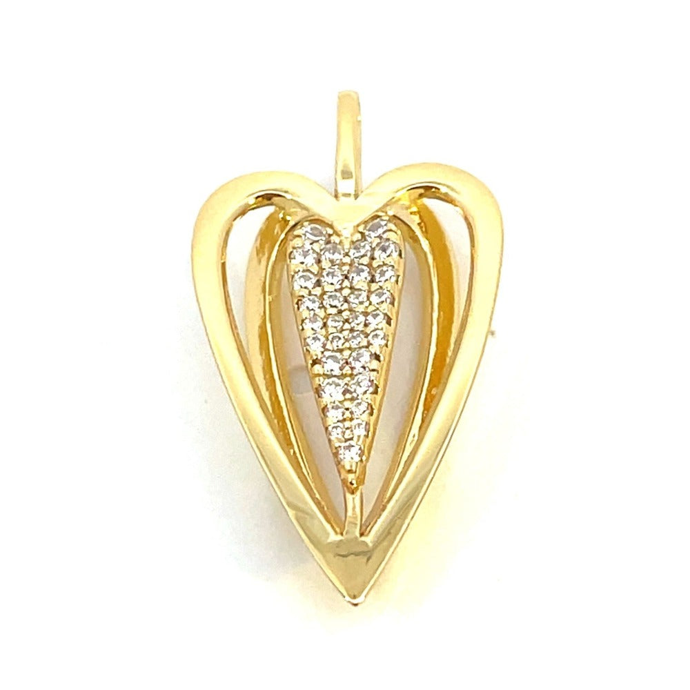 Ania Haie Sterling Silver Sculpted Heart Charm with Gold Overlay
