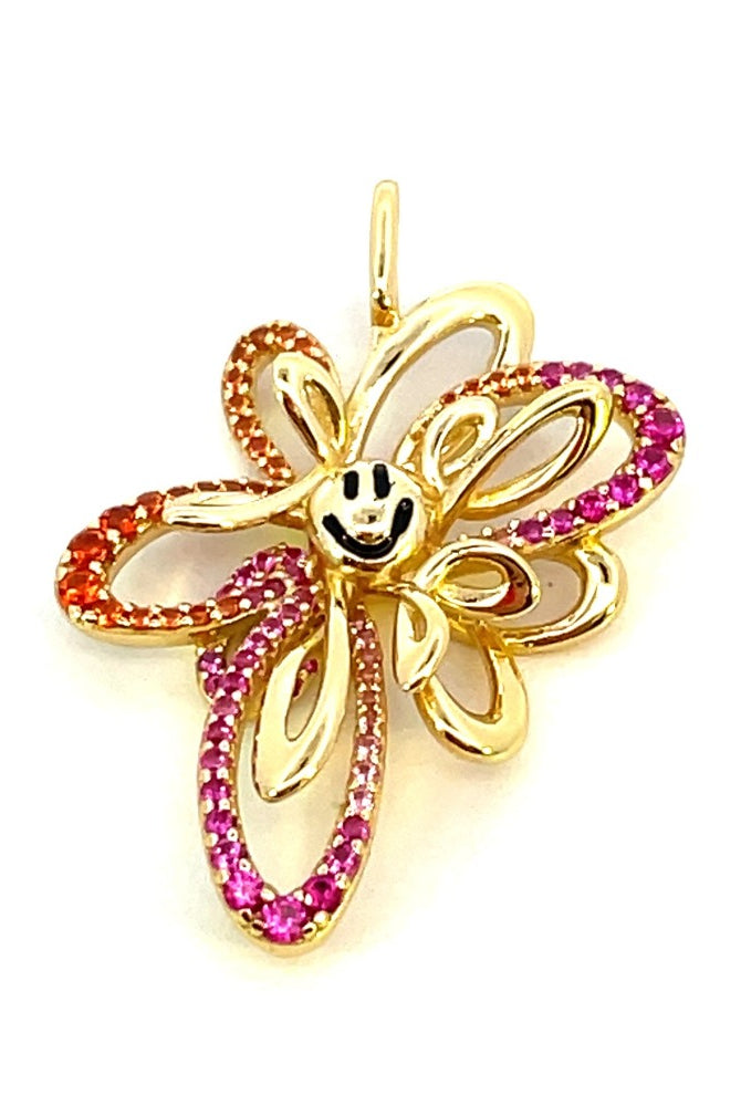 Ania Haie Sterling Silver Happy Flower Charm with Gold Overlay