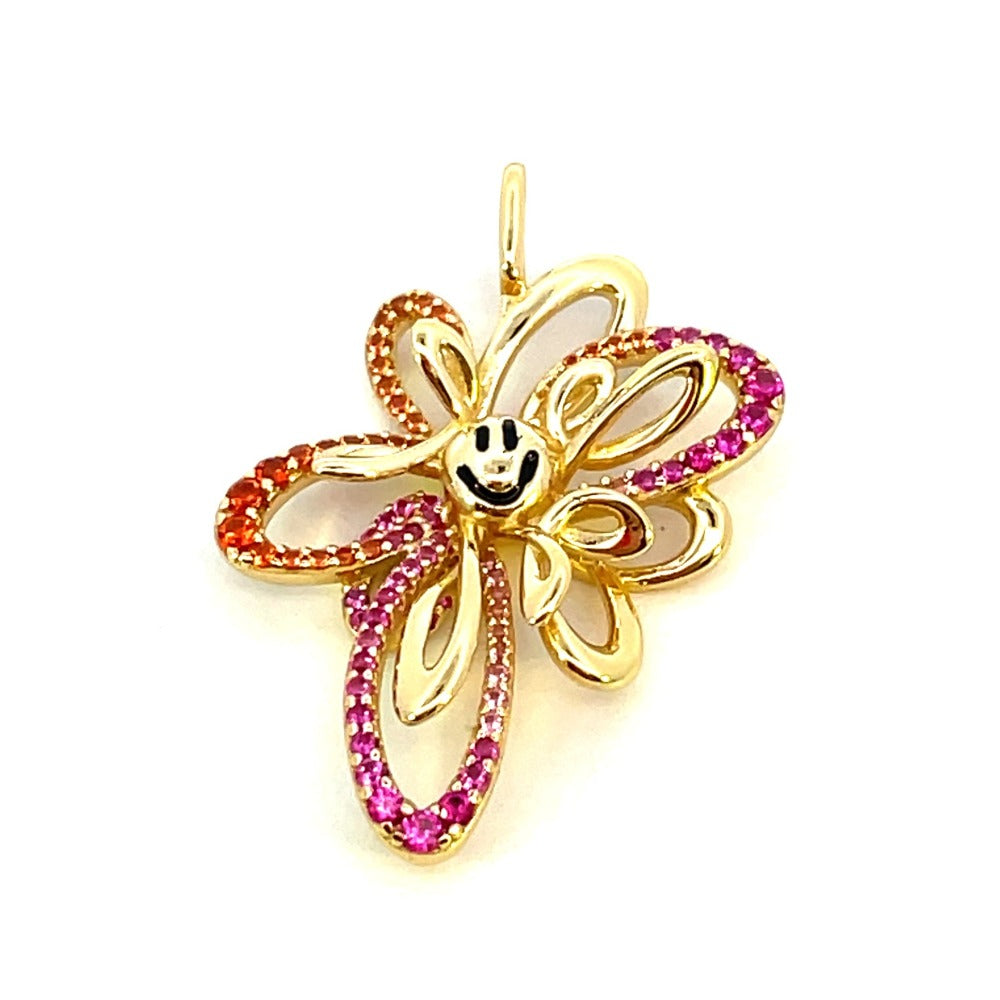 Ania Haie Sterling Silver Happy Flower Charm with Gold Overlay