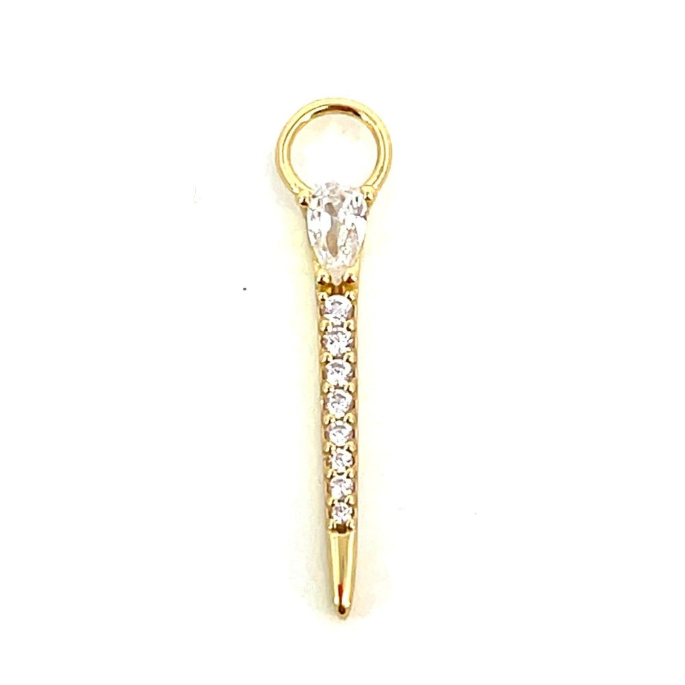 Ania Haie Sterling Silver Sparkle Bar Earring Charm with Gold Overlay