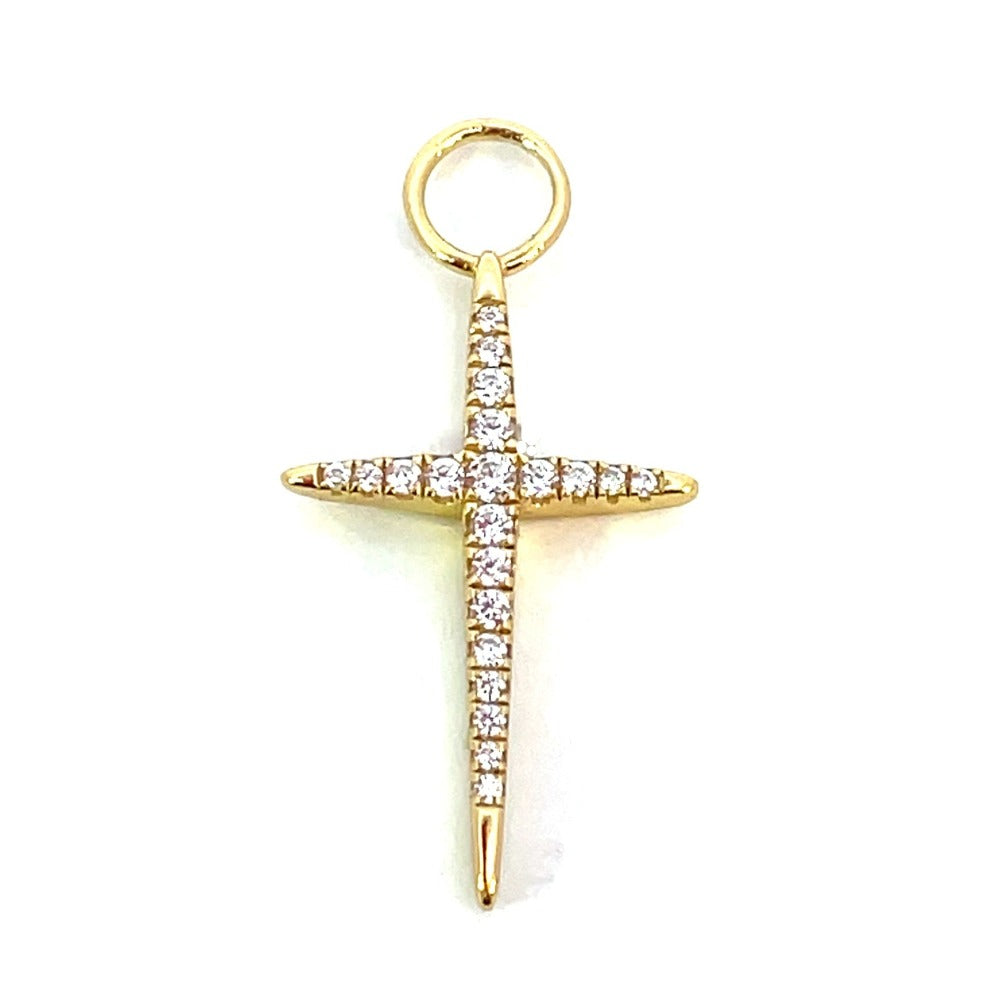 Ania Haie Sterling Silver Cross Earring Charm with Gold Overlay