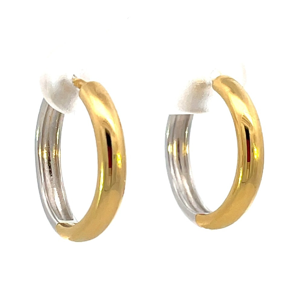 Ania Haie Sterling Silver Two-Tone Reversible Hoop Earrings from the side