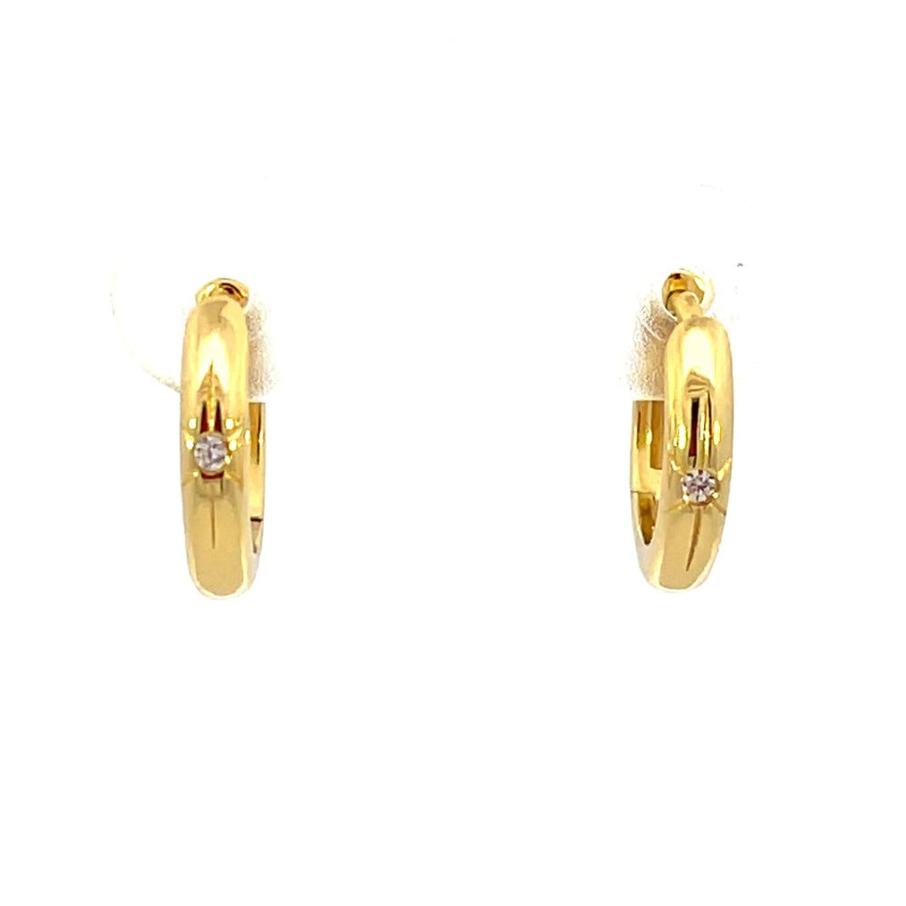 Ania Haie Sterling Silver Star Huggie Hoop Earrings with Gold Overlay