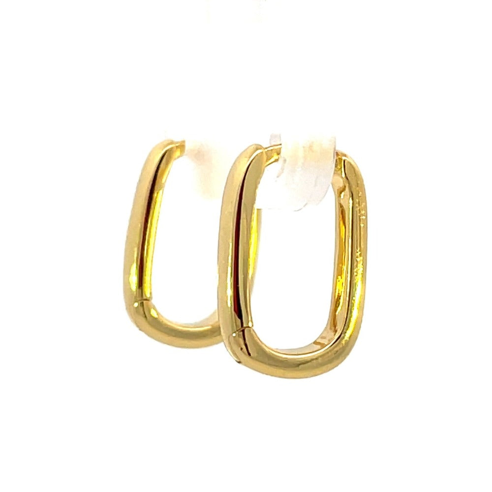 Ania Haie Sterling Silver Oval Hoop Earrings with Gold Overlay sides and backs