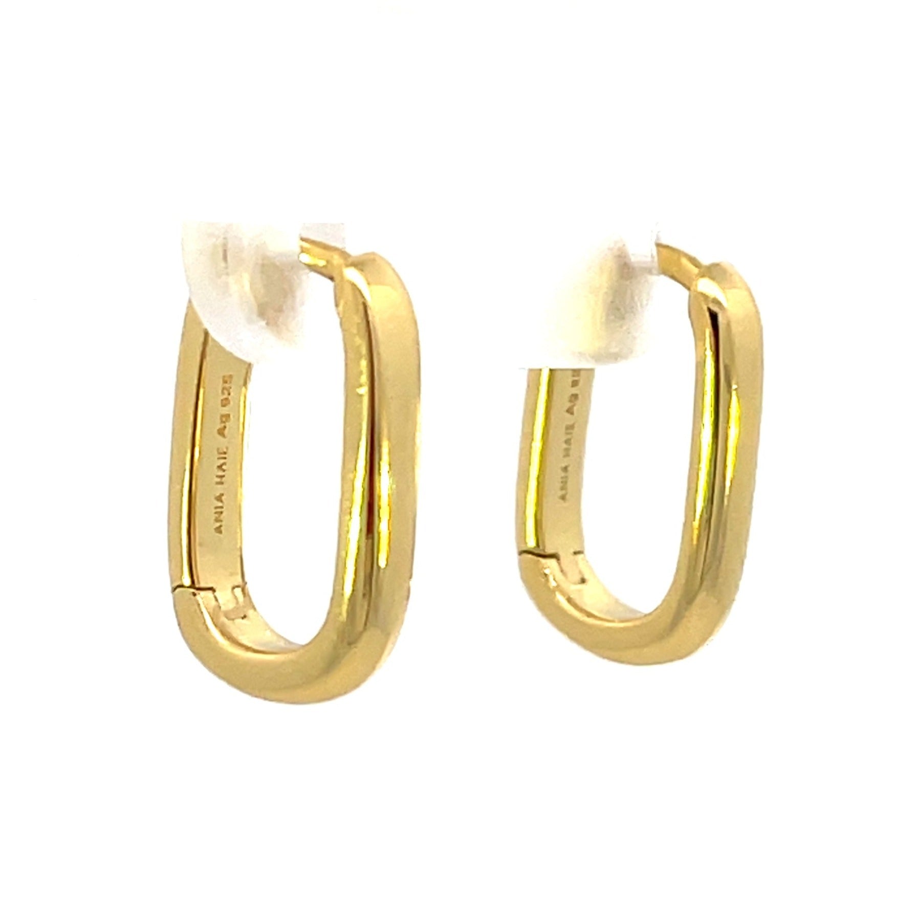Ania Haie Sterling Silver Oval Hoop Earrings with Gold Overlay sides