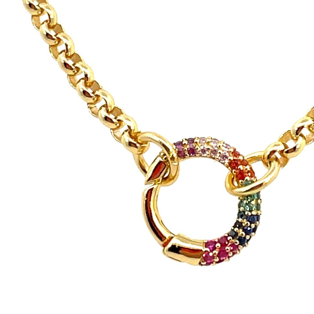 Ania Haie Sterling Silver Rainbow Charm Connector Necklace with Gold Overlay close up look
