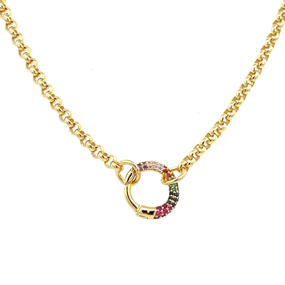 Ania Haie Sterling Silver Rainbow Charm Connector Necklace with Gold Overlay